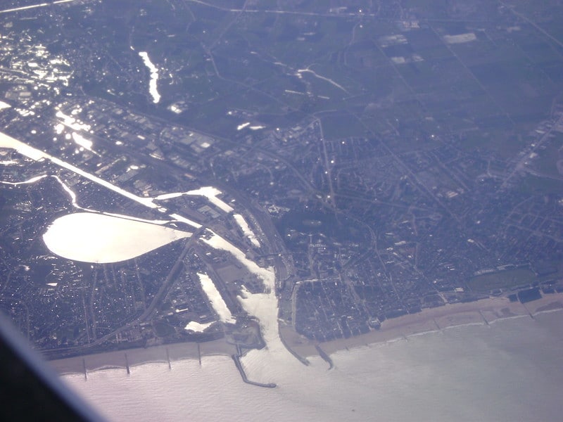 Luchtbeeld haven van Oostende