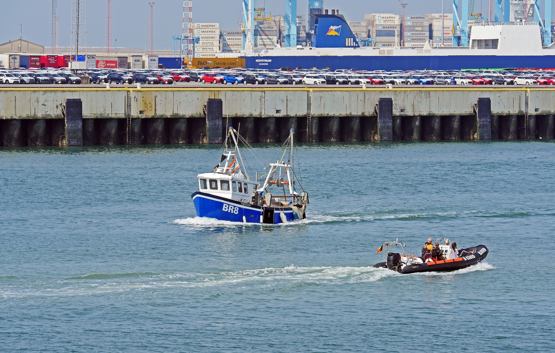 Afbeelding van een vrachtschip in de haven van Zeebrugge